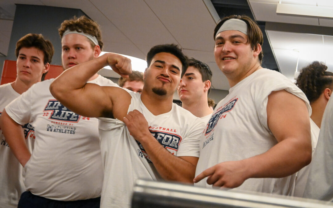 Penn Football student-athletes at Penn Football Lift for Life 2024