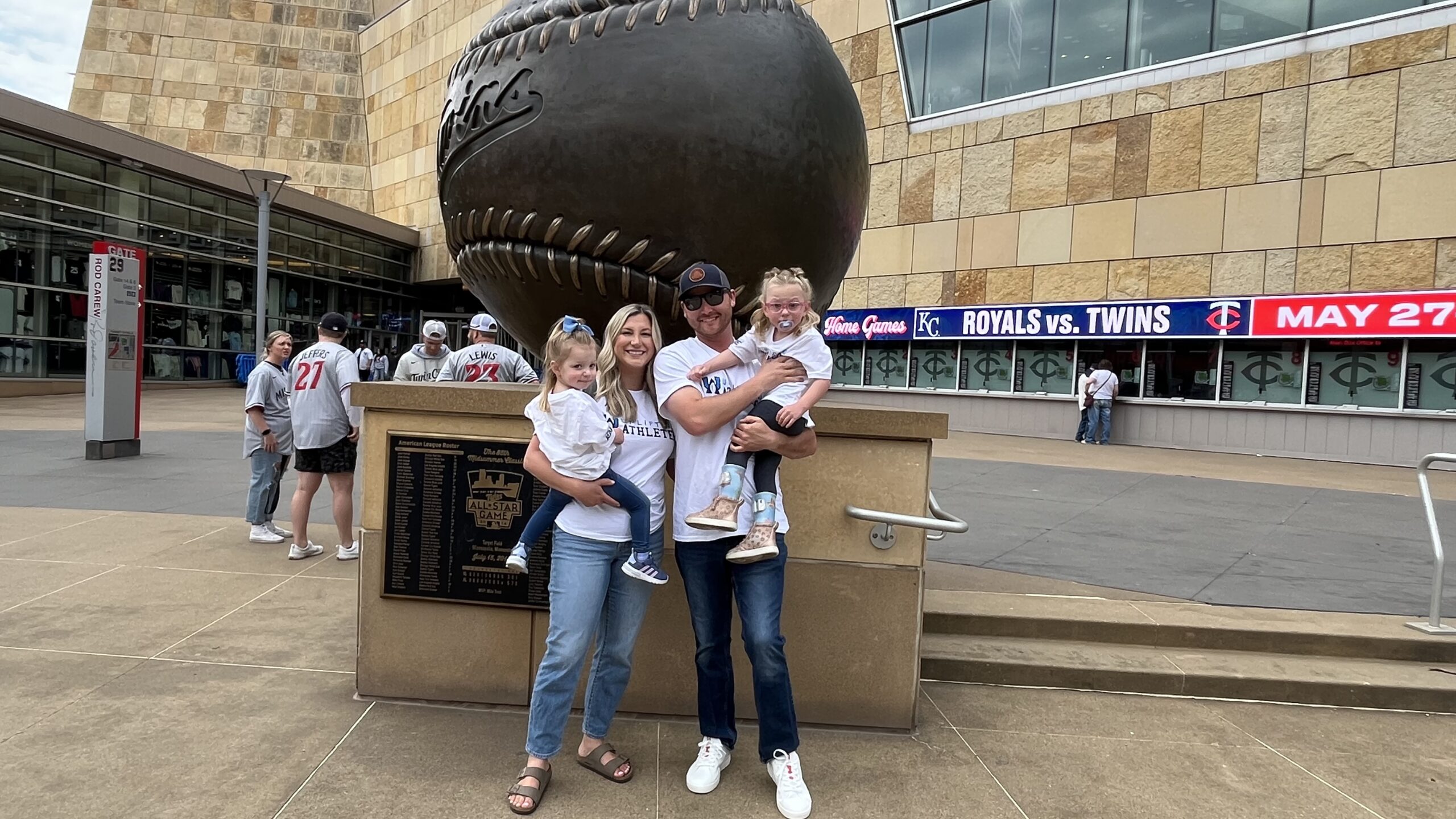 family outside Twins Stadium at May Uplifting Experience